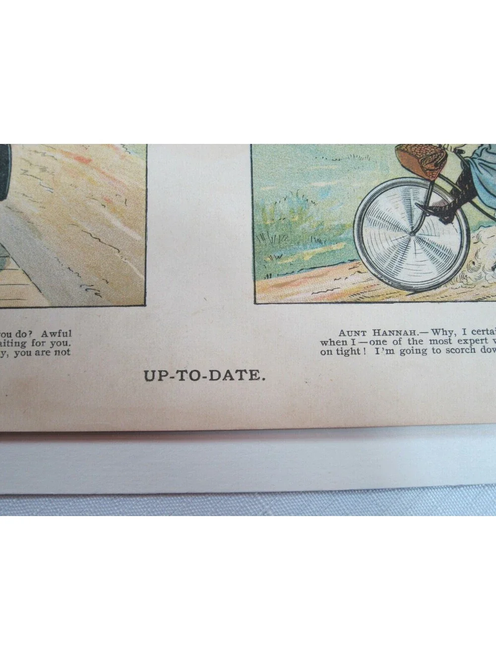 Antique 1897 Puck Magazine Bicycle Cartoon 